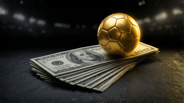 World Cup 2026 prize money — stack of cash beside a golden soccer ball
